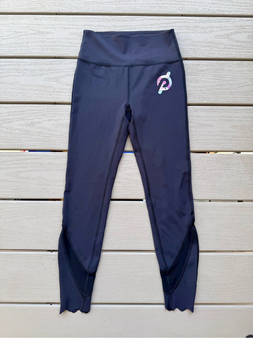 Peloton Black High Rise Leggings with Mesh Panels Size Small